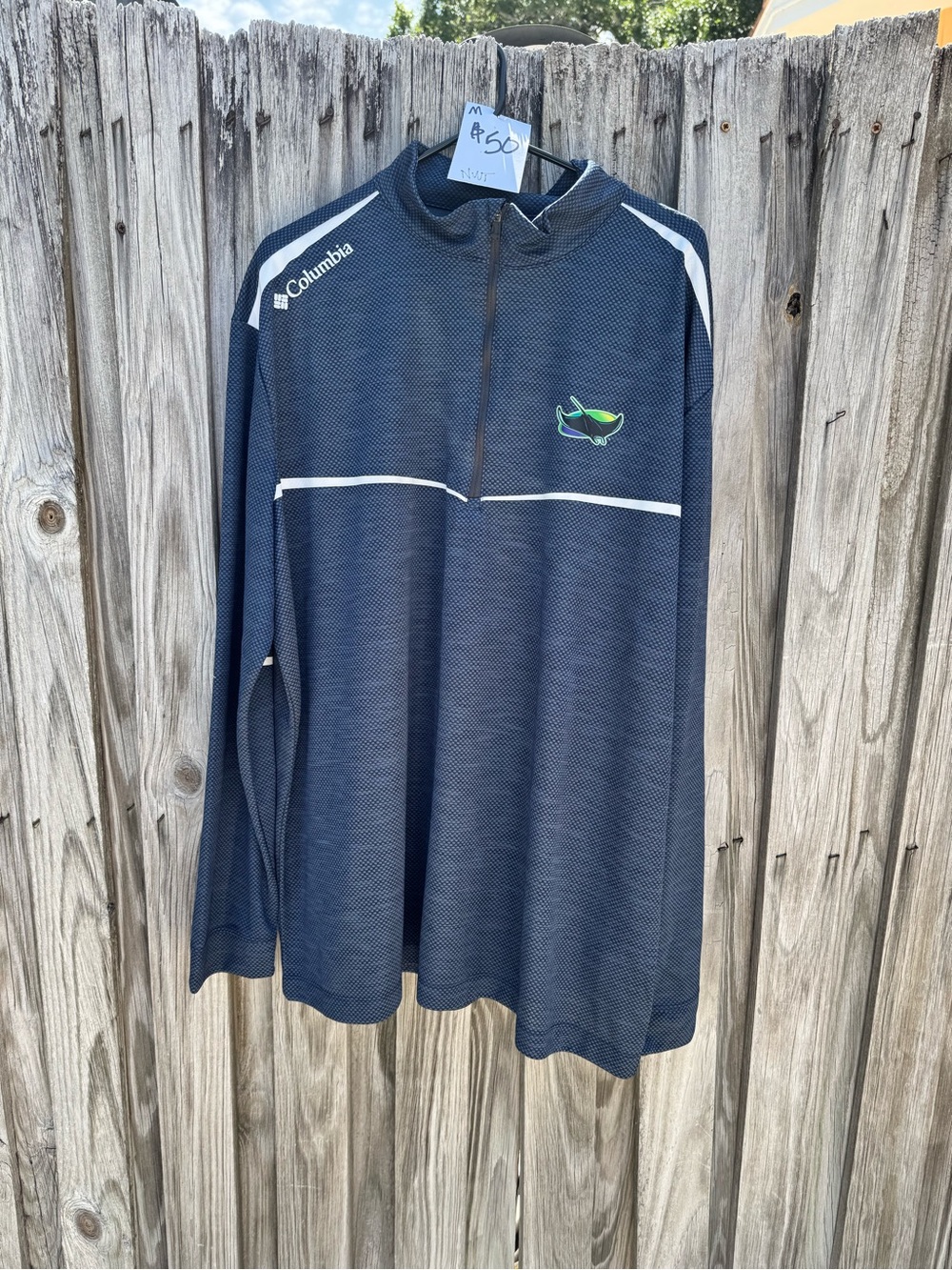 Columbia Navy Blue Half-Zip Pullover with White Accents